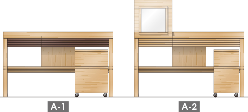 テレワーク・デスク(Tele-Wok Desk )(ヴァニティ・デスク Vanity Desk)Steel〈デスクA-3&A-4〉