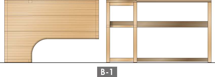 L型ウィング・デスク（L-Wing Desk）〈デスクB-1〉