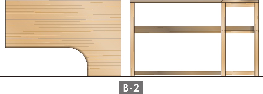L型ウィング・デスク(L-Wing Desk)〈デスクB-2〉